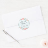 Sticker Rond Chic Jardin Floral Peony Mariage Merci (Enveloppe)