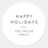 Sticker Rond Chic Joyeux Vacances Noël Cadeau de Noël (Devant)