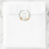 Sticker Rond Chic Jungle Animaux Verdure Baby shower neutre (Sac)