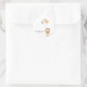 Sticker Rond Chic Little Cute Lion 1ère fête d'anniversaire (Sac)