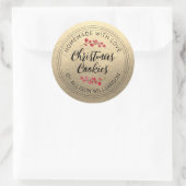 Sticker Rond Chic maison de Noël canneberge Cookies Or (Sac)