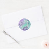 Sticker Rond Chic Marble | Lavande Violet et Menthe Diplômé (Enveloppe)