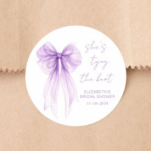 Chic Mariage sous l'eau Violet Bow Bridal Shower