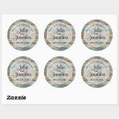 Sticker Rond Chic Merci en bois Shabby Pastel (Feuille)