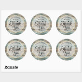 Sticker Rond Chic Merci en bois Shabby Pastel (Feuille)