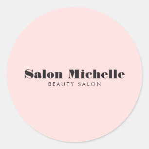 Sticker Rond Chic Minimaliste Rose Pastel