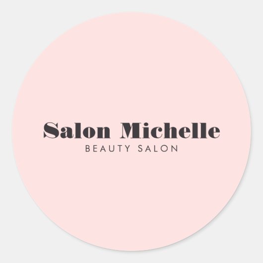 Sticker Rond Chic Minimaliste Rose Pastel (Devant)