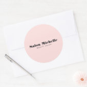 Sticker Rond Chic Minimaliste Rose Pastel (Enveloppe)