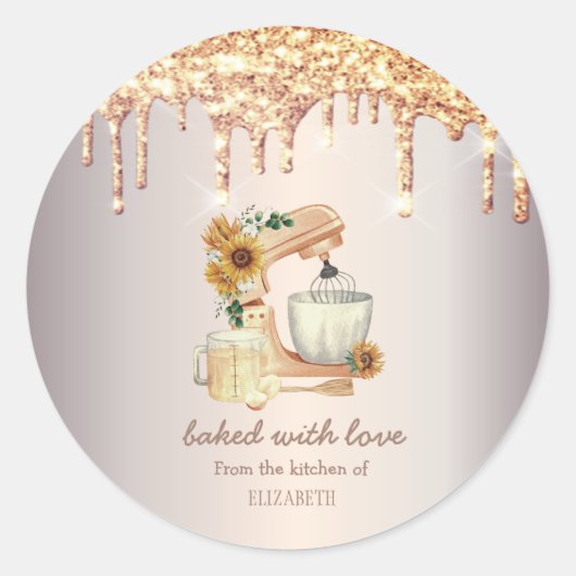 Sticker Rond Chic Mixer Sunflowers Parties scintillant Drivers (Devant)