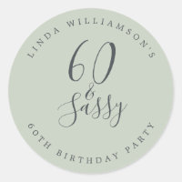 Chic Moderne 60 Anniversaire des 60 ans Vert Paste