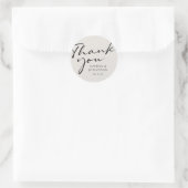 Sticker Rond Chic Moderne Calligraphie Mariage Favoriser Merci (Sac)