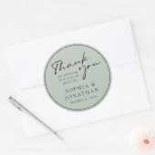 Sticker Rond Chic Moderne Calligraphie Mariage Favoriser Merci (Enveloppe)