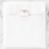 Sticker Rond Chic Moderne Fleur Rose Délicate (Sac)