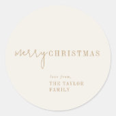 Sticker Rond Chic moderne | Gold Joyeux cadeau de Noël (Devant)