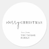 Sticker Rond Chic moderne Joyeux cadeau de Noël de Noël (Devant)