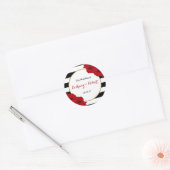 Sticker Rond Chic Moderne Luxe Mariage Collection - Roses rouge (Enveloppe)