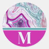 Sticker Rond Chic Moderne Monogramme Initial Moderne (Devant)