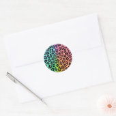Sticker Rond Chic Motif léopard coloré (Enveloppe)