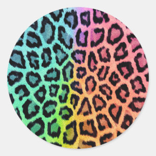 Sticker Rond Chic Motif léopard coloré