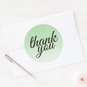Sticker Rond Chic néo vert menthe ombré merci