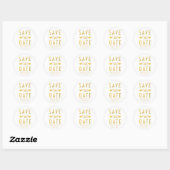 STICKER ROND CHIC OR ENREGISTRER LA DATE (Feuille)