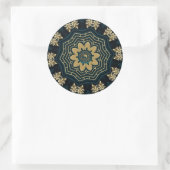Sticker Rond Chic Or & Vert Style Asiatique (Sac)