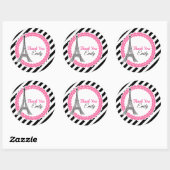 Sticker Rond Chic Paris Baby shower d'anniversaire (Feuille)