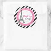 Sticker Rond Chic Paris Baby shower d'anniversaire (Sac)