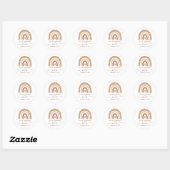 Sticker Rond Chic Pastel Brown Rainbow Boho Premier anniversair (Feuille)