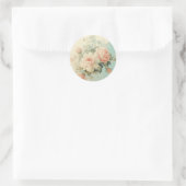 Sticker Rond Chic patiné, rose et bleu Shabby (Sac)