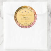 Sticker Rond Chic Peach Gold Parties scintillant Produit Étique (Sac)