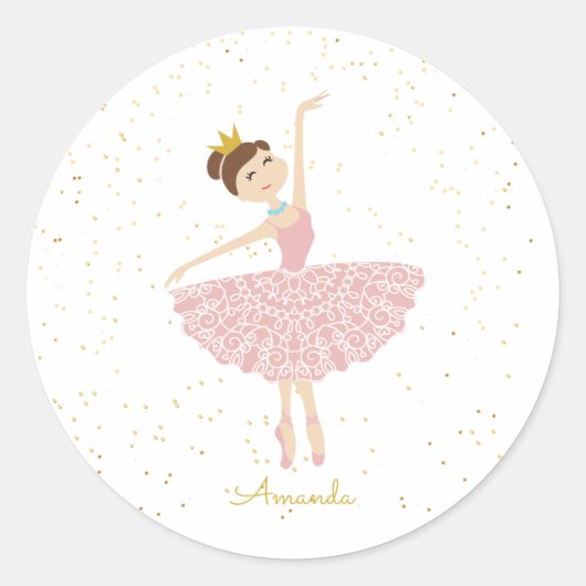 Sticker Rond chic petit chevalet de ballerine (Devant)
