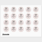 Sticker Rond Chic Pink 50 et fabuleuse fête d'anniversaire (Feuille)
