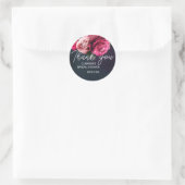 Sticker Rond Chic Pivoine Rose Remerciement Enterrement de Vie (Sac)