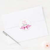 Sticker Rond Chic rose Aquarelle Bow Sweet 16 Anniversaire (Enveloppe)