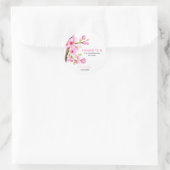 Sticker Rond Chic rose cerise fleurs Sakura Merci floral (Sac)