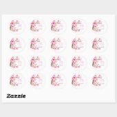 Sticker Rond Chic rose cerisier fleurs Sakura fête d'anniversai (Feuille)
