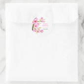 Sticker Rond Chic rose cerisier fleurs Sakura fête d'anniversai (Sac)