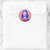 Sticker Rond Chic rose et classe femme (Sac)