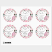 Sticker Rond Chic rose Floral Princesse Silver Quinceañera XV (Feuille)
