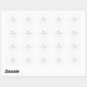 Sticker Rond Chic Rose Gold Calligraphie Le Mariage De (Feuille)