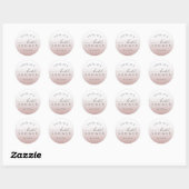 Sticker Rond Chic Rose Gold Gradient Bridal Shower (Feuille)