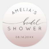 Sticker Rond Chic Rose Gold Gradient Bridal Shower (Devant)