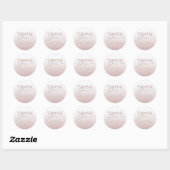 Sticker Rond Chic Rose Gold Wedding Thank You  (Feuille)