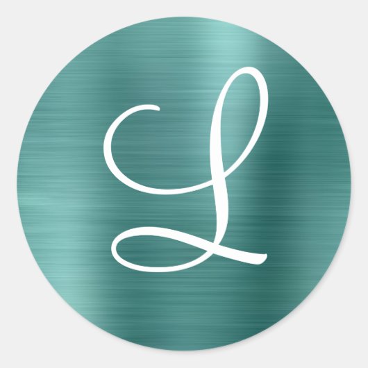 Sticker Rond Chic Rose or brossé métal rose Monogramme (Devant)