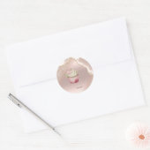 Sticker Rond Chic Rose Parties scintillant or Marble Cupcake (Enveloppe)