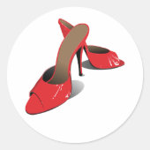 Sticker Rond Chic Rouge Haut talons Glamour Stiletto Mode (Devant)