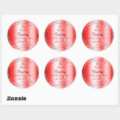 Sticker Rond Chic Ruby Rouge Parties scintillant douce Étiquett (Feuille)
