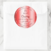 Sticker Rond Chic Ruby Rouge Parties scintillant douce Étiquett (Sac)