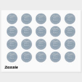 Sticker Rond Chic Rustic Lights Mariage Bleu Adresse de retour (Feuille)